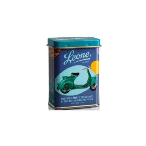 Leone® | Caramelle Miste Dissetanti | Pastiglie Leone Senza Glutine | Caramelle Leone Lattina Vespa Turchese Retrò - 1 x 30 Gr