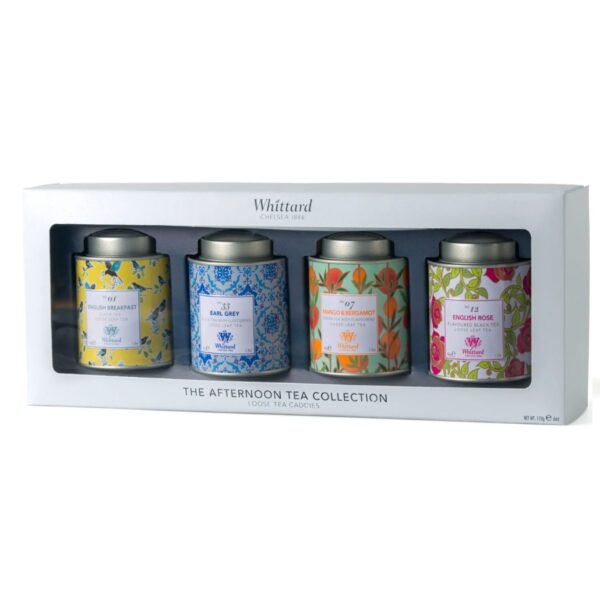 Whittard® | Collezione Tè Gusti Assortiti | Scatola Regalo Tè Neri e Verde in Foglie in 4 Sapori Aromatizzati | Set Regalo Tè Inglesi Lattina Metallo - immagine 4