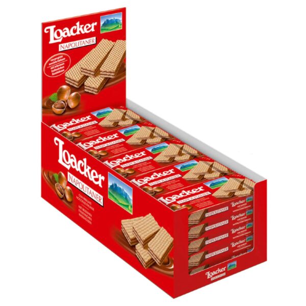 Loacker® | Wafer con Crema Nocciola | Loacker® Classic Napolitaner - 25 Pezzi (1125 Gr) | Snack alla Nocciola