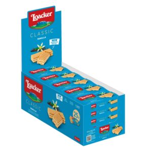 Loacker® | Wafer Crema alla Vaniglia | Loacker® Classic Napolitaner - 25 Pezzi (1125 Gr) | Snack alla Vaniglia