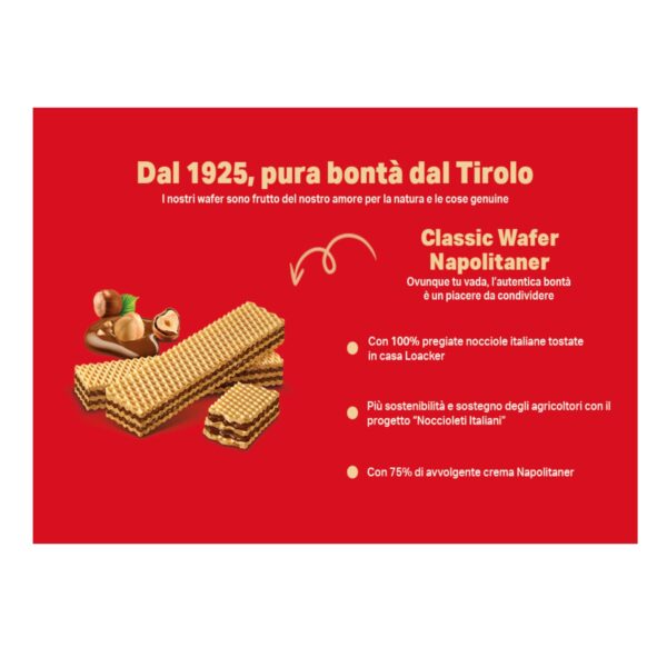 Loacker® | Wafer con Crema Nocciola | Loacker® Classic Napolitaner - 25 Pezzi (1125 Gr) | Snack alla Nocciola - immagine 3