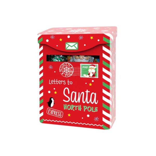 Windel | Cassetta Lettere Metallo Decori Natale Cioccolatini Latte e Caramelle Gommose | Lattina Regalo Cioccolatini Latte e Caramelle - 132 Gr - immagine 4