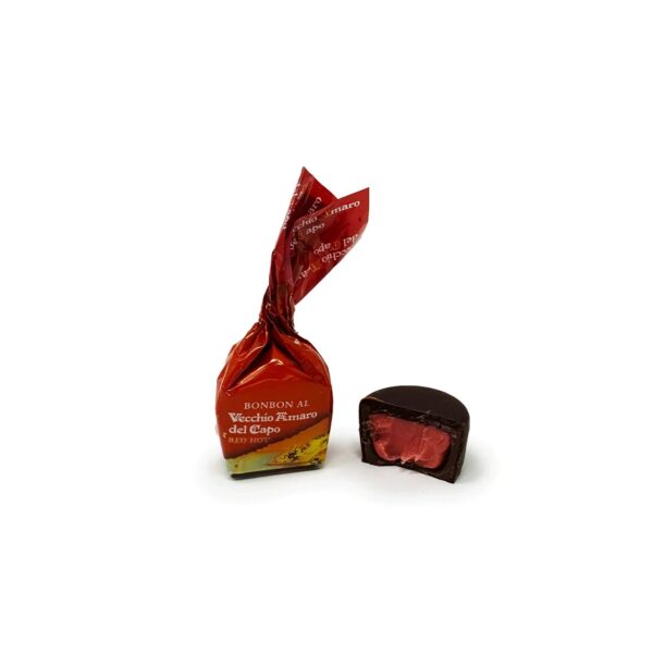 Caffo® | Vecchio Amaro del Capo® | Pralina Cioccolato Fondente Crema al Vecchio Amaro del Capo® Peperoncino - 1000 Gr | Bonbon Cioccolato Fondente (Circa 50 Praline) - immagine 3