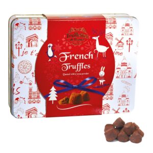 Truffettes de France® | Latta Metallo Truffles Tradizionali | Truffles Cioccolatini Cofanetto Edizione Natale | Tartufini Fantasia al Cacao - 500 Gr