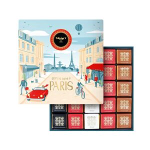 Maxim's | Cofanetto Regalo Metallo Carrés Assortiti Degustazione | Scatola Regalo Cioccolato Latte, Fondente, Bianco | 50 Cioccolatini Carrés