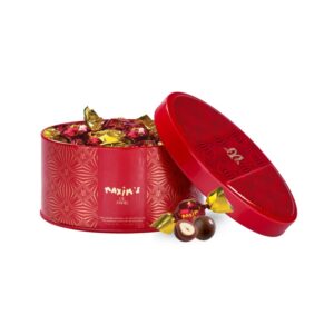 Maxim's | Cofanetto Metallo Mini Nocciole Ricoperte Cioccolato Latte | Lattina Bomboniera con Nocciole Ricoperte Cioccolato | Cioccolatini Regalo