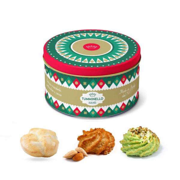 Tumminello | Dolci Morbidi Ripieni Sicilia | Praline Cocco e Ricci Pistacchio | Dolci Morbidi Ripieni Mandorle | Morgana Latta Metallo Dolci Pasta Mandorle - 120 Gr