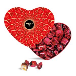 Maxim's | Cofanetto Cuore in Metallo e Torroncini Ricoperti Cioccolato | Latta Cuore e Teneri Torroncini Copertura Cioccolato Latte | Cioccolatini Regalo
