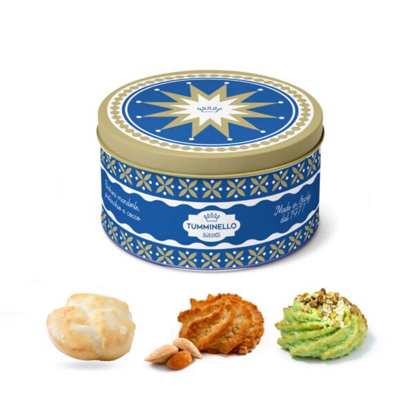 Tumminello | Dolci Morbidi Ripieni Sicilia | Praline Cocco e Ricci Pistacchio | Dolci Morbidi Ripieni Mandorle | Persefone Latta Metallo Dolci Pasta Mandorle - 120 Gr