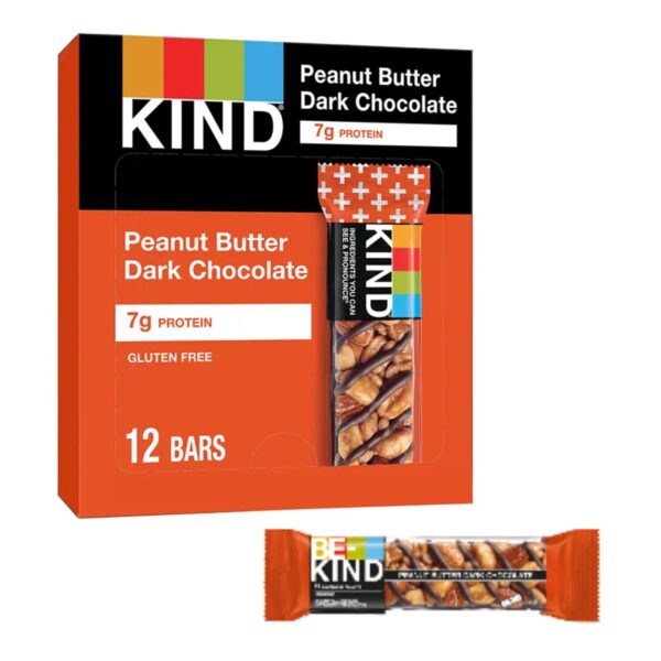 Be-Kind® | Barretta Arachidi Mandorle & Cioccolato Fondente | Merenda Arachidi & Cioccolato | Snack Ricoperto Cioccolato | Snack Proteine - 12 Barrette