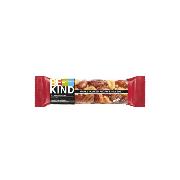 Be-Kind® | Barretta Noci Pecan Glassate Acero e Sale Marino | Merenda Noci Pecan & Sale | Snack Noci Glassate Acero e Sale | Snack Proteine - 12 Barrette - immagine 2