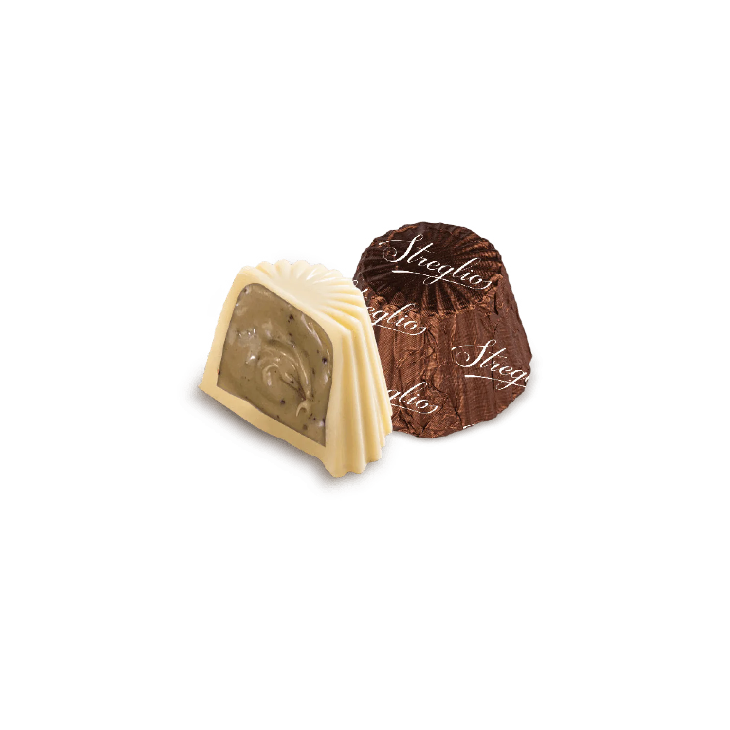 Streglio | Cioccolatini Assortiti Scatola Regalo | Praline Cioccolato Bianco al Caffè, Fondente al Pistacchio, Latte e Arancia - 100 Gr - immagine 3