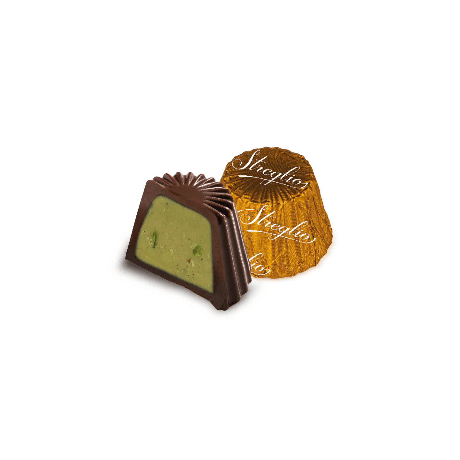 Streglio | Cioccolatini Assortiti Scatola Regalo | Praline Cioccolato Bianco al Caffè, Fondente al Pistacchio, Latte e Arancia - 100 Gr - immagine 4