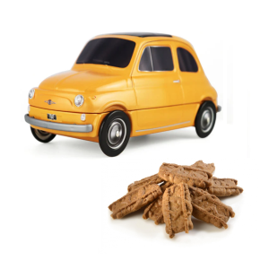 Vermeiren | Lattina Metallo Forma Automobile Gialla con Interno Biscotti Belgi | Biscotti Speculoos Belgio con Zucchero Candito e Cannella - 1 x 130 Gr