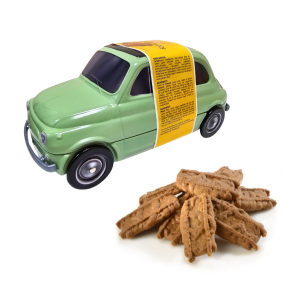 Vermeiren | Lattina Metallo Forma Automobile Verde con Interno Biscotti Belgi | Biscotti Speculoos Belgio con Zucchero Candito e Cannella - 1 x 130 Gr
