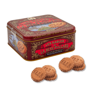 La Mère Poulard® | Biscotti Puro Burro e Gocce Cioccolato | Lattina Biscotti Francesi Burro Cioccolato | Latte Regalo Biscotti Frollini - 250 Gr
