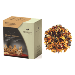 Meridiani® | Gemme Preziose Miscela per Infuso | Tisana Melagrana Malva e Mirtilli Senza Caffeina - (80 Gr) | Miscela Fruttata Gusto Delicato