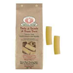 Rustichella d'Abruzzo | Rigatoni Semola Grano Duro Formato Classico | Pasta Lavorazione Artigianale - 1 x 500 Gr | Pasta Essiccata Lenta Bassa Temperatura
