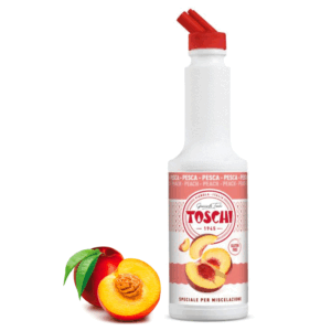 Toschi® | Pesca Preparato per Bevande Base Succo e Purea Pesca | Sciroppo Analcolico per Miscelazione Ideale Cocktails e Long Drink - 1 x 1 Litro