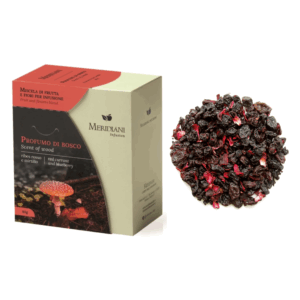 Meridiani® | Profumo di Bosco Miscela Frutta e Fiori per Infusione | Tisana Ribes Rosso e Mirtillo Senza Caffeina - (80 Gr) | Infuso Gusto Fruttato