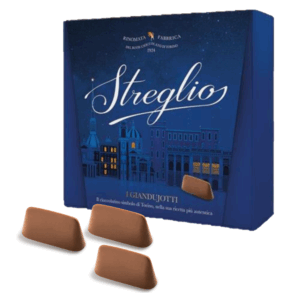Streglio | Giandujotti Nocciole e Cacao Scatola Regalo - 190 Gr | Confezione Cioccolatini Giandujotto Nocciole Piemonte IGP