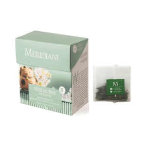Meridiani® | Tè Verde Cinese e Gelsomino | Miscela Tè Verde e Fiori in Filtri Incarto Singolo - 15 Bustine