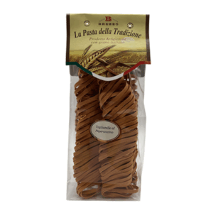 Brezzo | Tagliatelle Artigianali al Peperoncino | Pasta Lunga Tradizionale Grano Italiano - 1 x 250 Gr