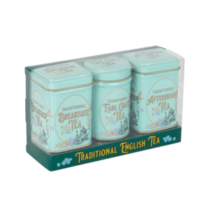New English Teas | Cofanetto Regalo Tris Mini Lattine Metallo con Tè Nero Sfuso English Breakfast, Earl Grey, Nero Pomeriggio - 3 Lattine (70 Grammi Totale)
