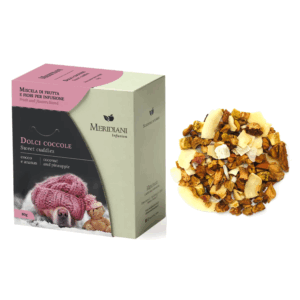 Meridiani® | Dolci Coccole Miscela Frutta Cocco Ananas | Infuso Fruttato Mela Cocco Ananas Kiwi Banana - (80 Gr) | Miscela per Infusione Senza Caffeina