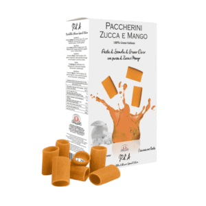 Rustichella d'Abruzzo | Paccherini Zucca e Mango | Pasta Semola Grano Duro con Zucca e Mango - 1 x 250 Gr | Pasta Corta Artigianale