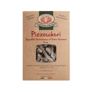 Rustichella d'Abruzzo | Pizzoccheri Grano Saraceno | Pasta Lavorazione Artigianale con Grano Saraceno - 1 x 250 Gr | Pasta Essiccata Lenta Bassa Temperatura