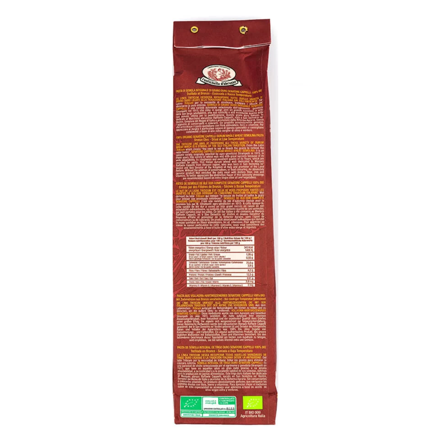 Rustichella d'Abruzzo | Fettuccine Integrali Senatore Cappelli BIO | Pasta Trafilata Bronzo Essiccata Lenta Bassa Temperatura - 1 x 500 Gr - immagine 4