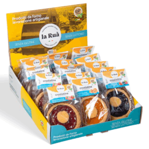 La Ruà® | Crostatine Albicocca Fragola Frutti Bosco Senza Glutine Senza Lattosio | Snack Merenda Farina Mais e Farina Riso Farcitura Confetture Frutta - 15 Crostatine