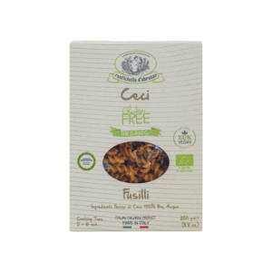 Rustichella d'Abruzzo | Fusilli di Ceci | Pasta Senza Glutine a Base Ceci BIO - 1 x 250 Gr | Pasta Corta Italiana Artigianale Vegana Ricca di Fibre