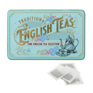New English Teas | Cofanetto Regalo Latta Metallo con Filtri Tè Nero English Breakfast, Earl Grey, Nero Pomeriggio - 24 Filtri x 3 Sapori (144 Grammi)
