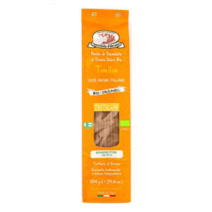 Rustichella d'Abruzzo | Spaghettoni Pasta Semolato Grano Duro BIO Timilia | Pasta Trafilata Bronzo Essiccata Lenta Bassa Temperatura - 1 x 500 Gr