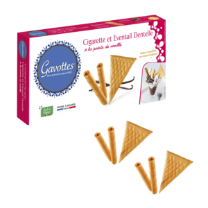Gavottes | Crepe Dentelle Autentica Originale Produzione Francia | Frittelle Bretoni Originali | Biscotti Pronti Croccanti Arrotolati alla Vaniglia - 1 x 100 Gr