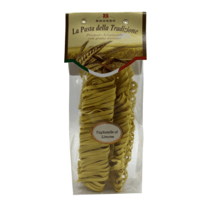 Brezzo | Tagliatelle Artigianali al Limone | Pasta Lunga Tradizionale Grano Italiano - 1 x 250 Gr