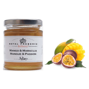 Belberry® | Confettura Mango e Maracuja - 1 x 215 Gr | Conserva Mango e Frutto Passione Aromatica ed Esotica Spalmabile su Pane Tostato, per Yogurt e Torte
