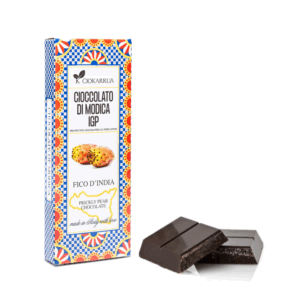 Ciokarrua® | Cioccolato Modica IGP Fico India | Cioccolato Grezzo Lavorato Freddo Senza Lattosio | Tavoletta Cioccolata Senza Glutine - 80 Gr